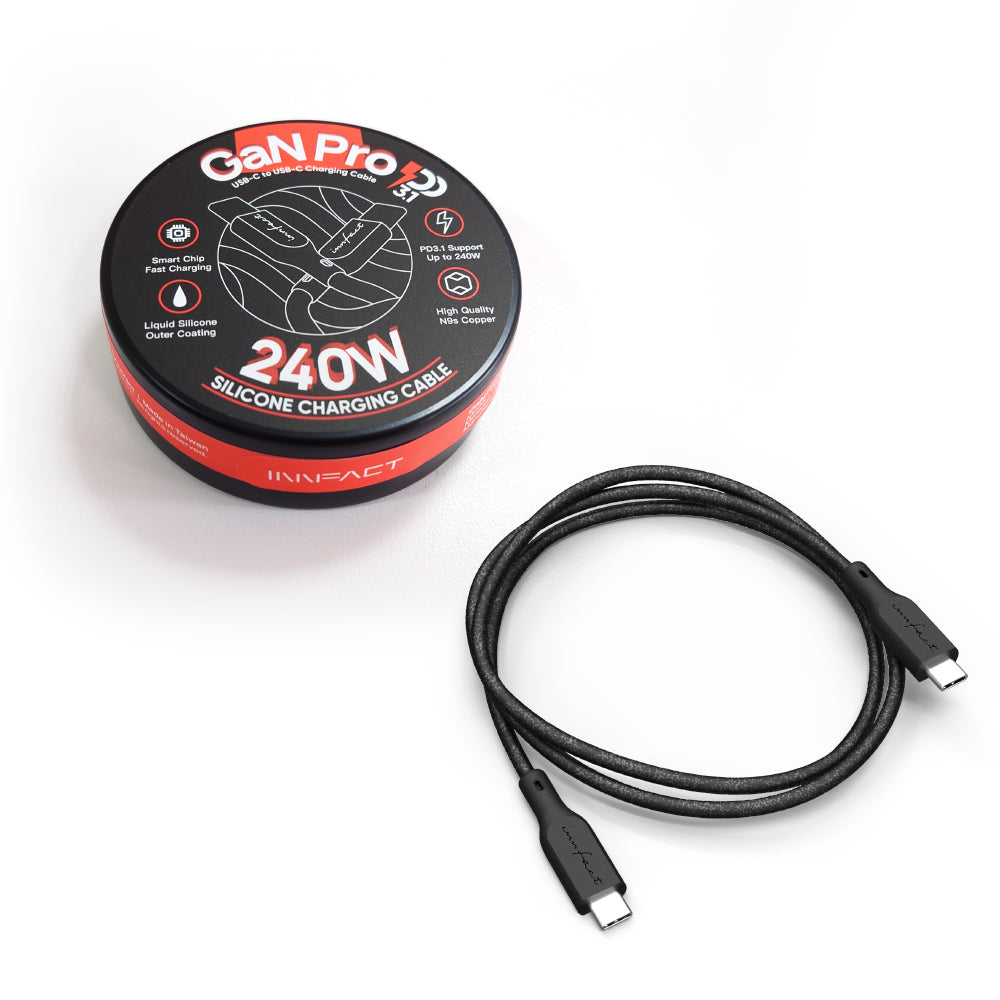 GaN好快!USB-C充電線 240W PD3.1 矽膠材質(100cm)