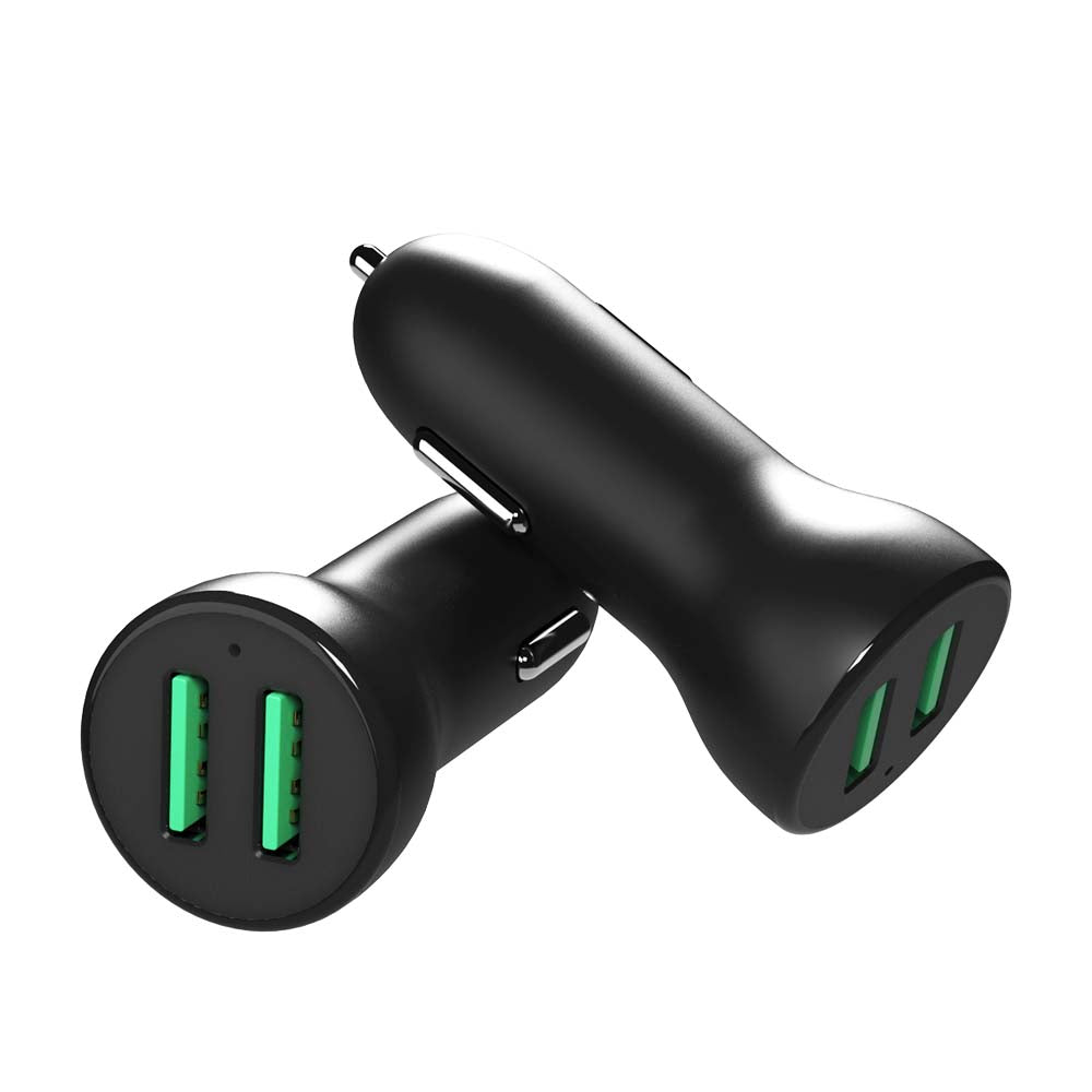 QC3.0デュアルポートブラックフラッシュシガーソケット