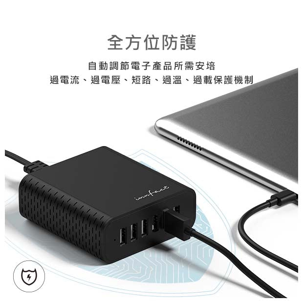 2025聖誕禮包-黑閃8A六孔USB充電器